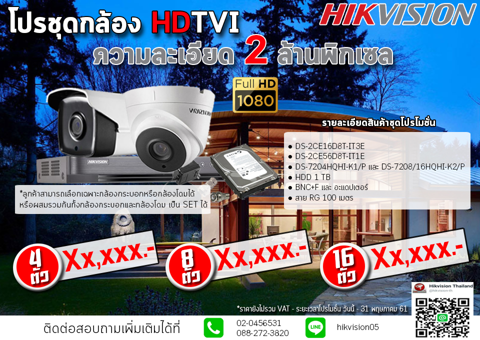 กล้องวงจรปิด Hkvision Thailand ภาพคมชัด รับประกันนาน 3ปี รูปที่ 1