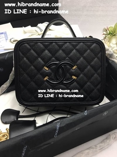 New Chanel Vanity Case in Black With Gold Hardware Bag (เกรด Top Hi-end) ใบใหญ่ สีดำ งานถือสลับใช้กับของแท้ได้เลยค่ะ  รูปที่ 1