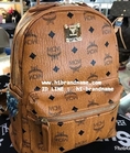 กระเป๋า MCM Backpack Bag (เกรด Hi-end) สีน้ำตาล หนังแท้ ขนาด 10 นิ้ว มีหมุดข้าง สวยค่ะ