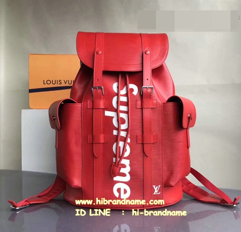 New Louis Vuitton x Supreme Christopher Backpack PM Epi Leather in Red (เกรด Hi-end) หนังแท้   รูปที่ 1
