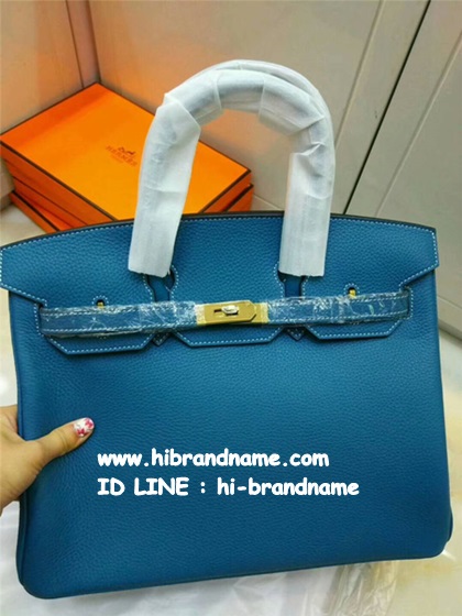 กระเป๋า Hermes Birkin 30 สีฟ้า (เกรดงาน Hi-End) อะไหล่ทอง หนังแท้ทั้งใบ  - รูปที่ 1