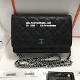 Chanel WOC Wallet Carvier Silver Hardware หนังแท้ อะไหล่เงิน  (เกรด Hi-End) ด้านในบุด้วยผ้า หนังคาร์เวียร์สวย