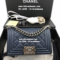 New Chanel Le Boy (เกรด Top Hi-end) ขนาด 20 cm สีน้ำเงินกรม อะไหล่เงิน งานเกรด Top สุดค่ะ สวยมาก  