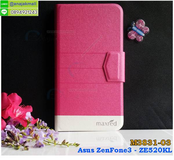 M3831 เคสหนังฝาพับ Asus Zenfone 3-ZE520KL มีช่องใส่บัตรด้านใน รูปที่ 2