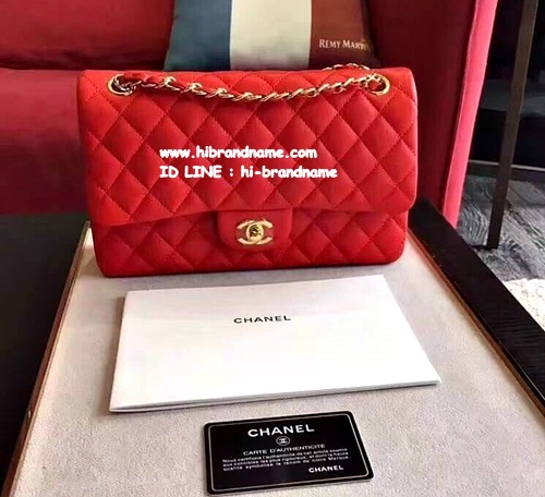 New Chanel Classic Medium in Red With Gold Hardware Bag (เกรด Top Hi-end) หนังตัวใหม่ล่าสุด เกรดงานถือสลับกับของแท้ได้เลยค่ะ   รูปที่ 1