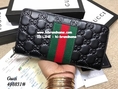 New Gucci Long Zippy Wallet (เกรด Hi-end) รุ่นมาใหม่ คาดแถมเขียวแดงตรงกลาง 