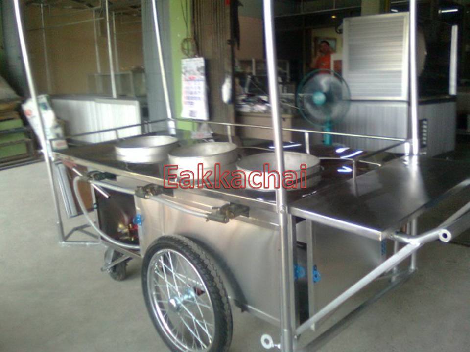 รถเข็นขายของ145 x 75 เซนติเมตรมีหลังคาพื้นด้านบนเป็นแสตนเลส  รูปที่ 5