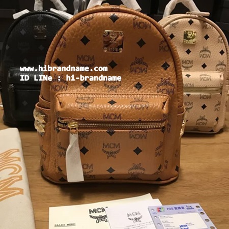 New MCM Backpack Bag 9 นิ้ว สีน้ำตาล หนังแท้ทั้่งใบ (เกรด Top Hi-end) ข้างในเป็นหนัง หนังสวยมากค่ะ รูปที่ 1