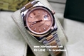 นาฬิกาข้อมือ Rolex (เกรด Hi-end) หน้าปัดสีโอรส แทนตัวเลขแบบขีด สแตนเลสแท้  