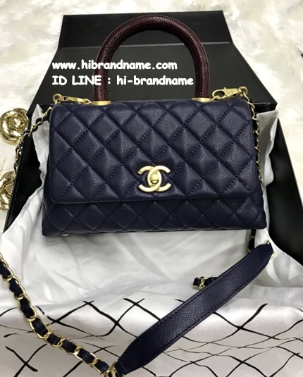Chanel Coco Mini in Blue Lizard Carvier With Gold Hardware Bag (เกรด Top Hi-End) เหมือนแท้ที่สุดค่ะ  รูปที่ 1