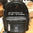 กระเป๋า MCM Backpack Bag 9 นิ้ว สีดำ (เกรด Top Hi-end) ข้างในเป็นหนัง หนังแท้ทั้งใบ สกรีนกระต่าย