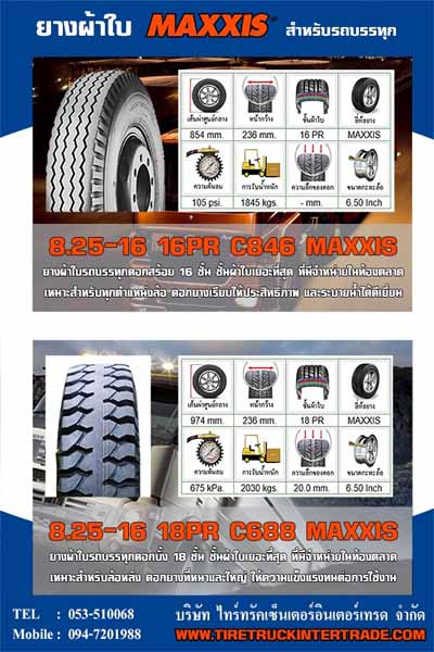 โปรโด๊นโดน โปรยางค์ MAXXIS 8.25-18 7.50-16 9.5R17.5 ยางรถบรรทุกเล็ก ฯลฯ สนใจโทร0830938048,0863659908 รูปที่ 1