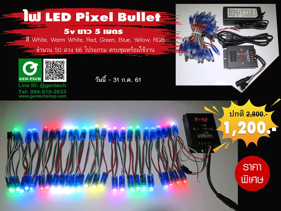 ไฟ LED Pixel Bullet 5v ยาว 5 เมตร รูปที่ 1