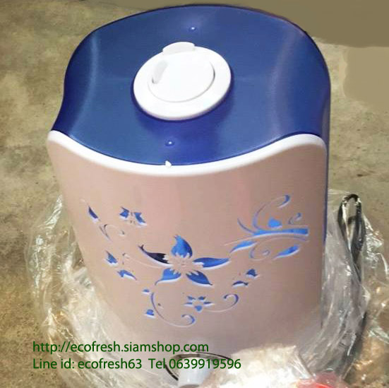 ขายดี!! เครื่องทำละอองน้ำ กระติกทรงเหลี่ยมลายดอกไม้ 3.6L ฝา 2 หัวพ่น & LED รูปที่ 2
