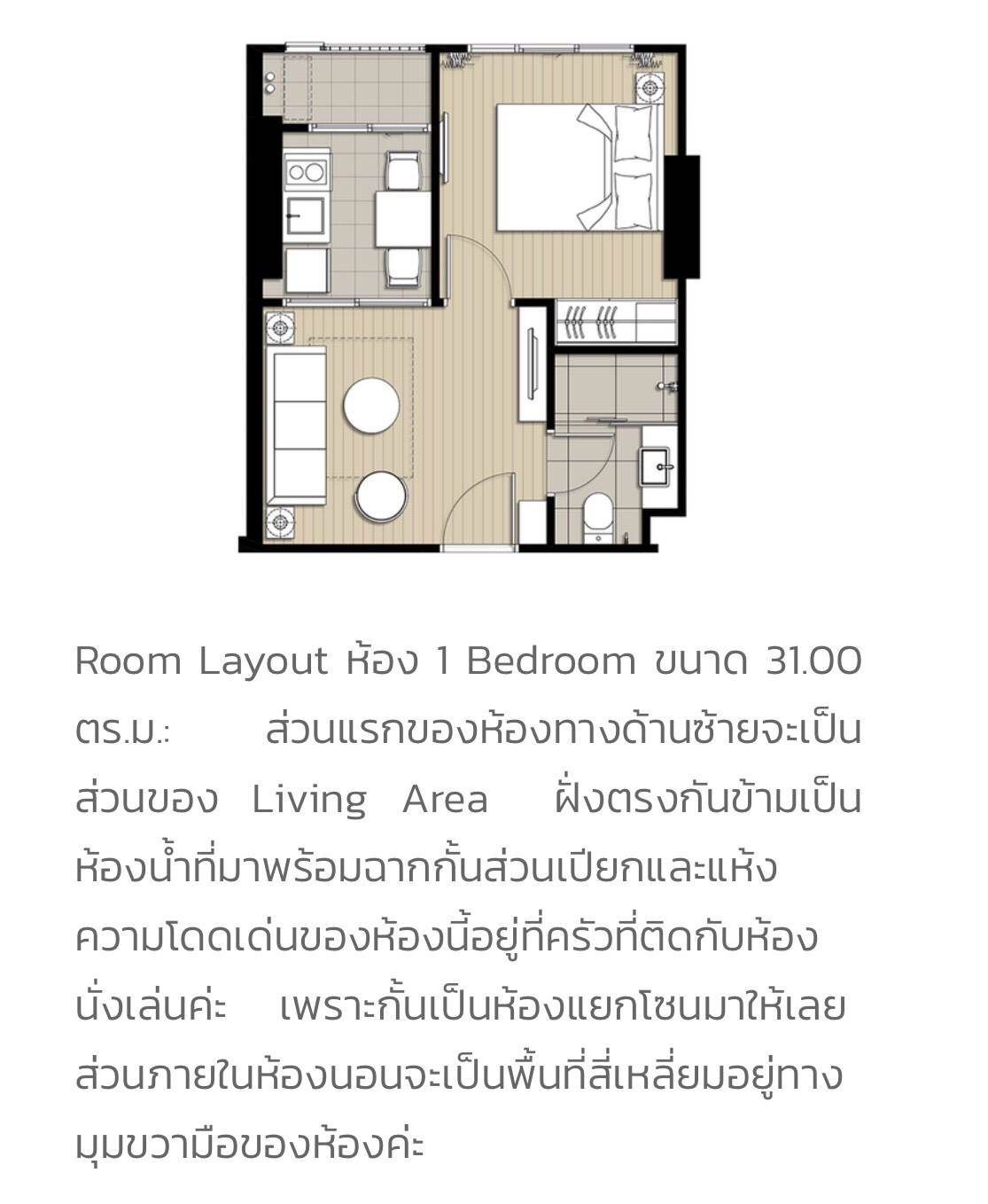 ขายดาวน์คอนโด Ideo Sukhumvit 93 ขนาด 31 ตรม. 1 ห้องนอน  ใกล้ BTS สถานีบางจาก รูปที่ 1