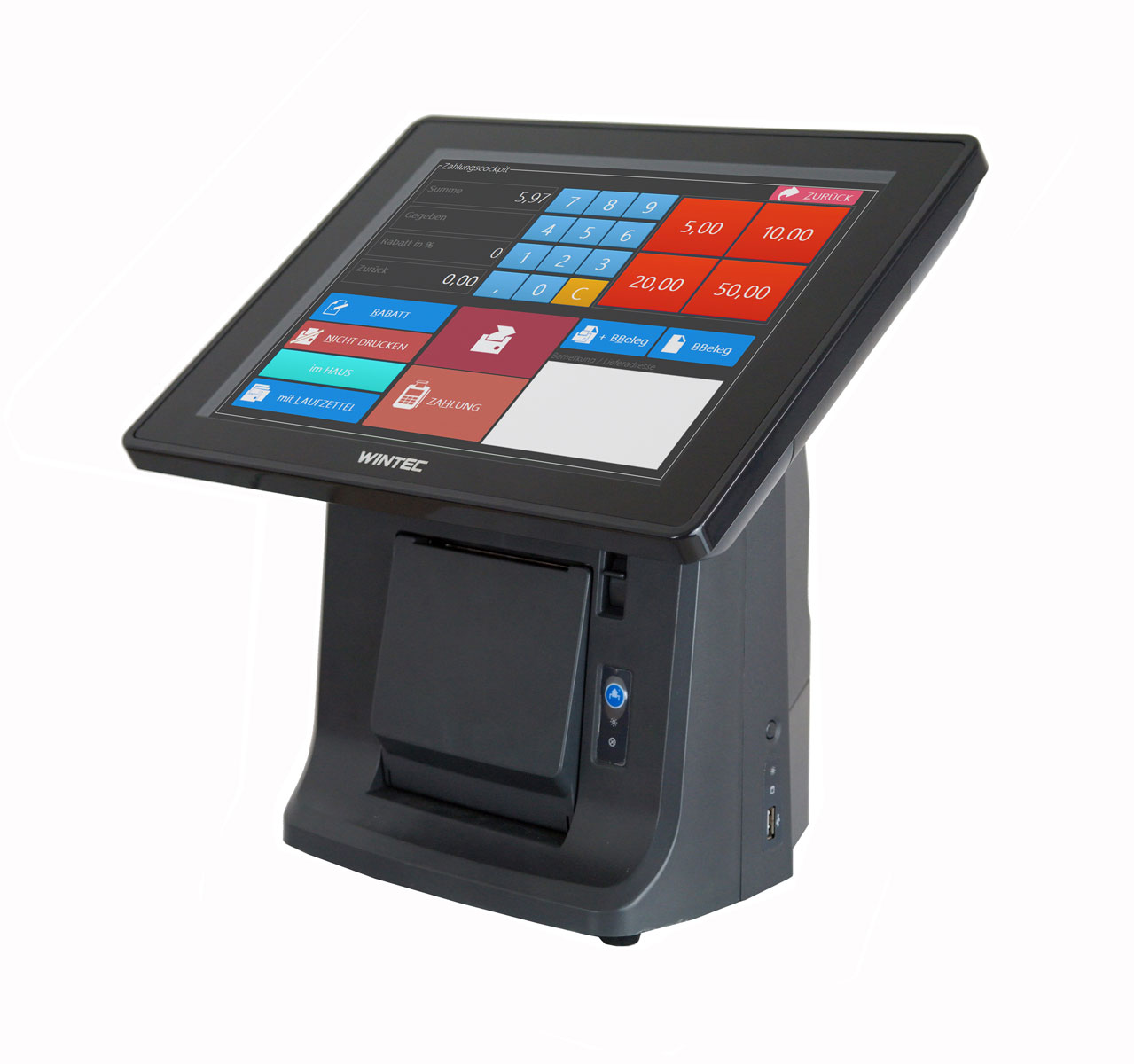 AnyPos 100 เป็นเครื่อง POS ที่มีขนาดกะทัดรัดแบบ all-in-one รองรับ OS. Windows &   Android มาพร้อมด้วยเครื่องพิมพ์ความร้อนภายในตัวและจอแสดงผลของลูกค้า ด้วยหน้าจอสัมผัสแบบ   capacitive ขนาด 9.7 