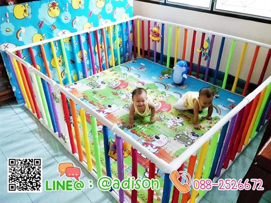 คอกกั้นเด็ก ที่กั้นเด็ก รั้วกั้นเด็ก PVC แข็งแรงทนทาน มีของพร้อมส่ง  จัดส่งทั่วประเทศ รูปที่ 6