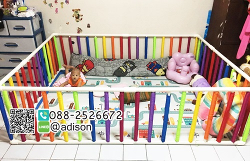 คอกกั้นเด็ก ที่กั้นเด็ก รั้วกั้นเด็ก PVC แข็งแรงทนทาน มีของพร้อมส่ง  จัดส่งทั่วประเทศ รูปที่ 4