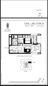  ให้เช่าคอนโด  Hyde Sukhumvit 11 (ไฮด์ สุขุมวิท 11) 1 ห้องนอน 1 ห้องน้ำ  ขนาด 34.5  ตรม รูปที่ 1