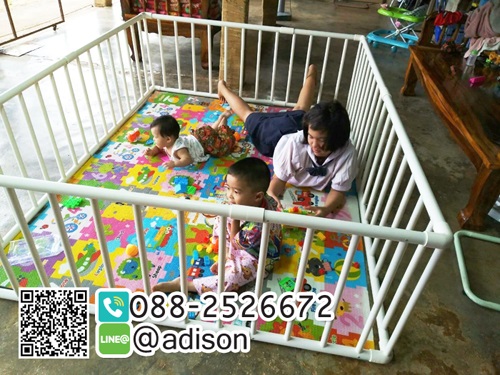 คอกกั้นเด็ก ที่กั้นเด็ก รั้วกั้นเด็ก PVC แข็งแรงทนทาน มีของพร้อมส่ง  จัดส่งทั่วประเทศ รูปที่ 3