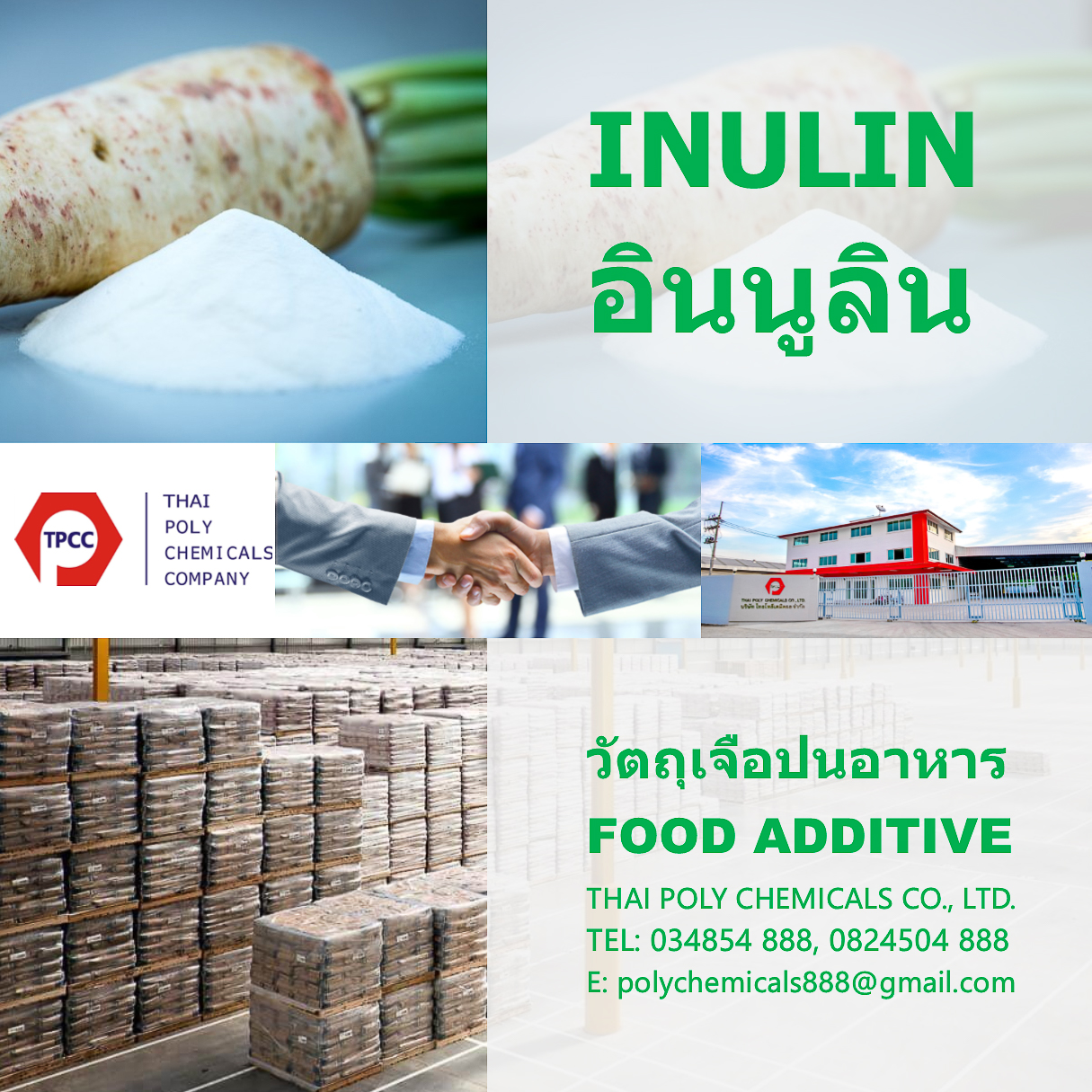 Inulin, อินนูลิน, อินูลิน, นำเข้าอินนูลิน, จำหน่ายอินนูลิน, ขายอินนูลิน, Chicory Inulin, Thailand Inulin รูปที่ 1