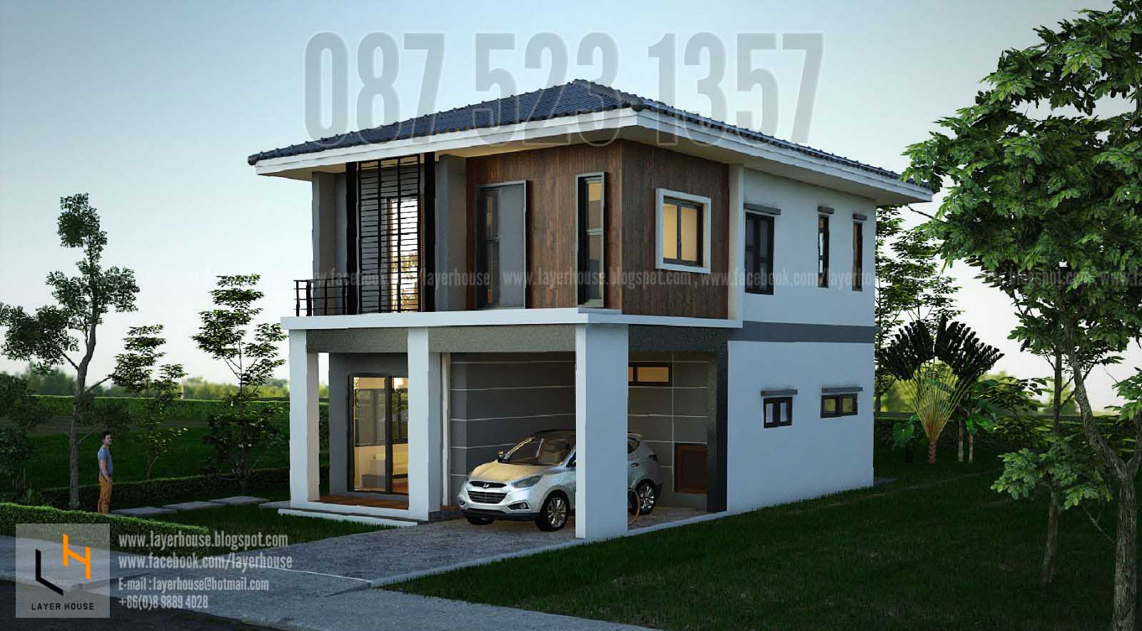 รับออกแบบบ้าน 2 ชั้น สไตล์ Modern Tropical  รูปที่ 4