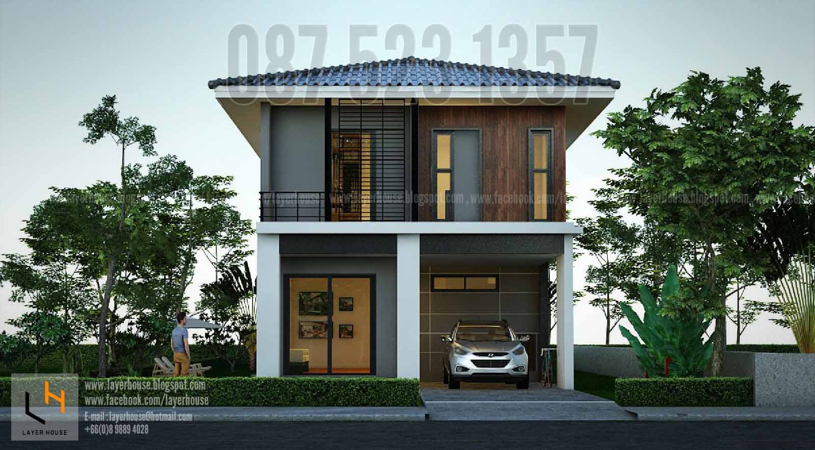 รับออกแบบบ้าน 2 ชั้น สไตล์ Modern Tropical  รูปที่ 3
