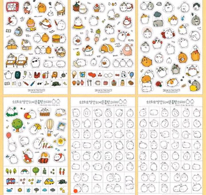 สติ๊กเกอร์ลายกระต่ายน้อย set 6 แผ่น ไม่ซ้ำลายน่ารักมากค่ะ รูปที่ 6