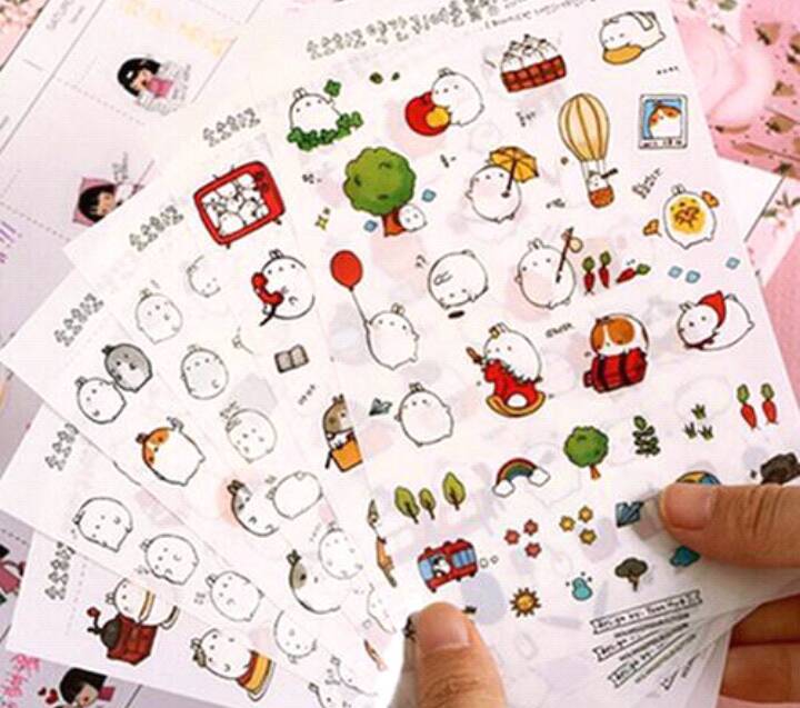 สติ๊กเกอร์ลายกระต่ายน้อย set 6 แผ่น ไม่ซ้ำลายน่ารักมากค่ะ รูปที่ 5