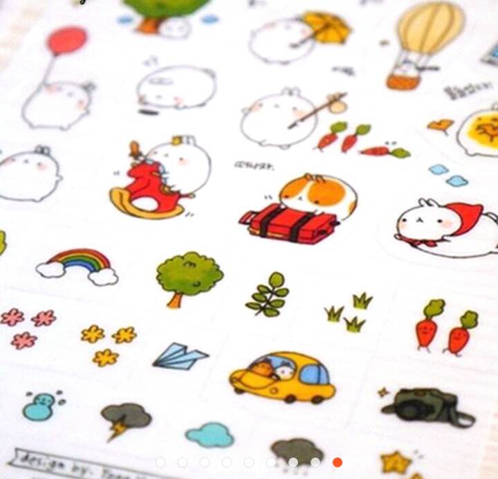 สติ๊กเกอร์ลายกระต่ายน้อย set 6 แผ่น ไม่ซ้ำลายน่ารักมากค่ะ รูปที่ 3