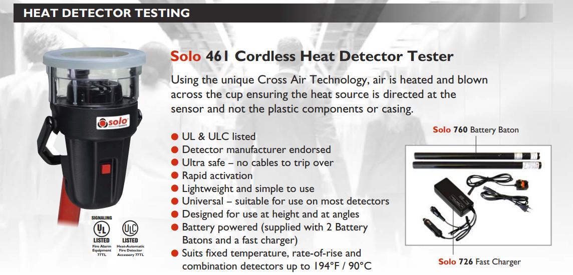 SOLO 461 ชุดทดสอบ Heat Detector Test Kit ไร้สาย/แบตเตอรี่ รูปที่ 1