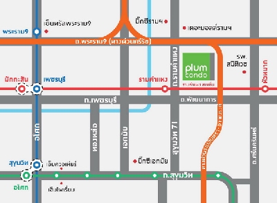 ให้เช่า condo plum ramkhamhang station 1นอน ชั้น16 อยู่ใกล้ airport link รามคำแหง ห้องใหม่พร้อมอยู่ รูปที่ 1