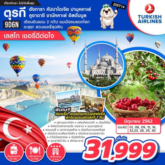 ทัวร์ตุรกี [เลสโก เชอรี่ดีต่อใจ] 9D6N  เริ่มเพียง 28,999 บ. รูปที่ 1