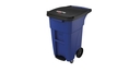 BRUTE STEP-ON ROLLOUT CONTAINER 32 GALLON WITH CASTERS-BLUE