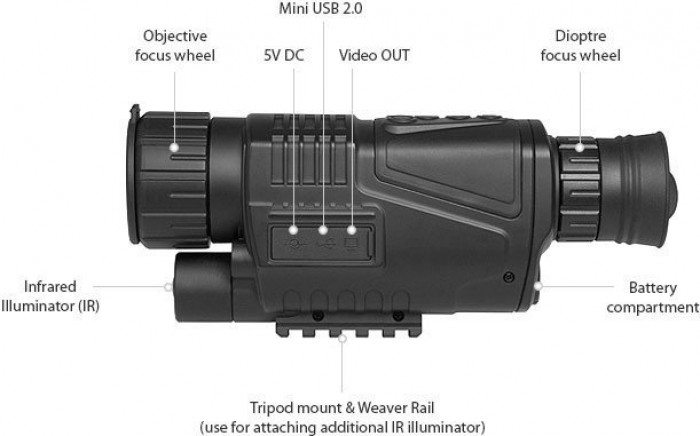 กล้องส่องกลางคืนอินฟาเรดบันทึกวีดีโอ5xnightvision camera video รูปที่ 3