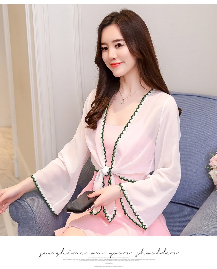 เสื้อคลุมไปทะเล เสื้อคลุมในออฟฟิต SF040 สีขาว รูปที่ 4