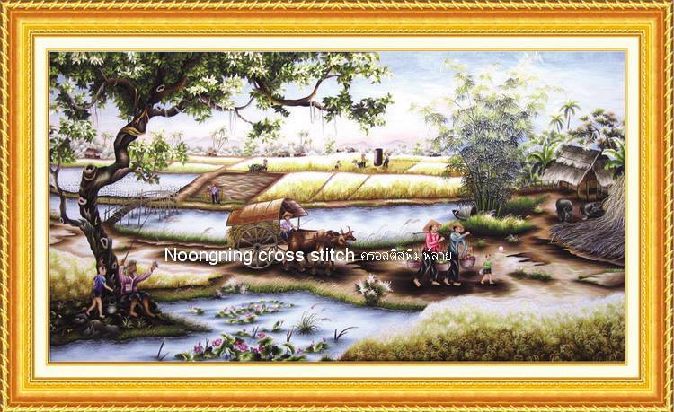 ร้าน noogningcrosstitch ครอสติสพิมพ์ลาย จำหน่ายชุดปักครอสติส ครอสติสคริสตรัล DiamondPainting DIYง่ายๆ812 รูปที่ 1