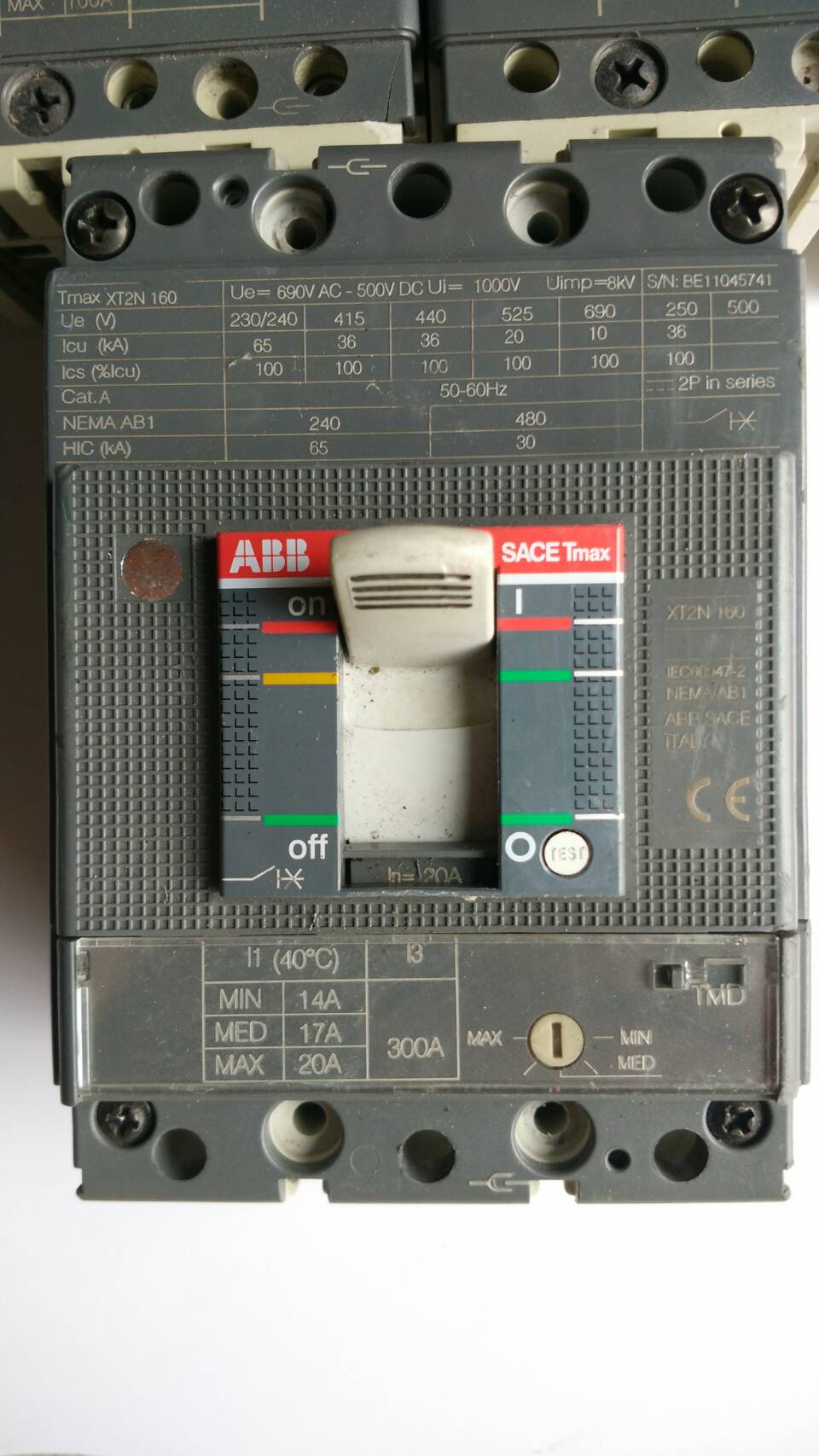 ขาย เมน เบรกเกอร์ Main Breaker ABB Sace Tmax สามเฟส 3P 20-40-100A แอมป์ มือสอง สภาพดี ราคาถูก รูปที่ 5