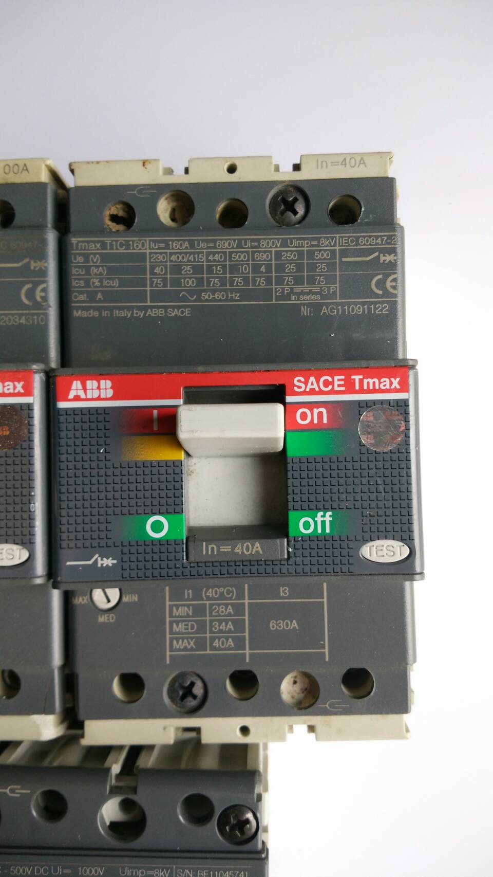 ขาย เมน เบรกเกอร์ Main Breaker ABB Sace Tmax สามเฟส 3P 20-40-100A แอมป์ มือสอง สภาพดี ราคาถูก รูปที่ 3