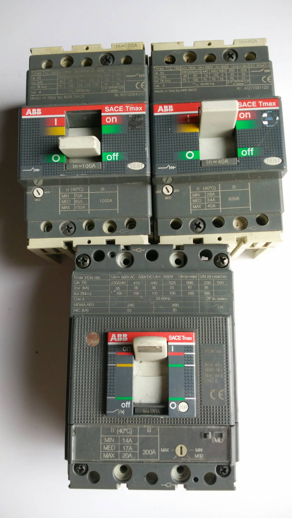 ขาย เมน เบรกเกอร์ Main Breaker ABB Sace Tmax สามเฟส 3P 20-40-100A แอมป์ มือสอง สภาพดี ราคาถูก รูปที่ 6