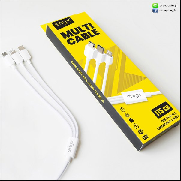 สายชาร์จ ENYX 3 in 1 iPhone+Type C+Micro USB รูปที่ 3