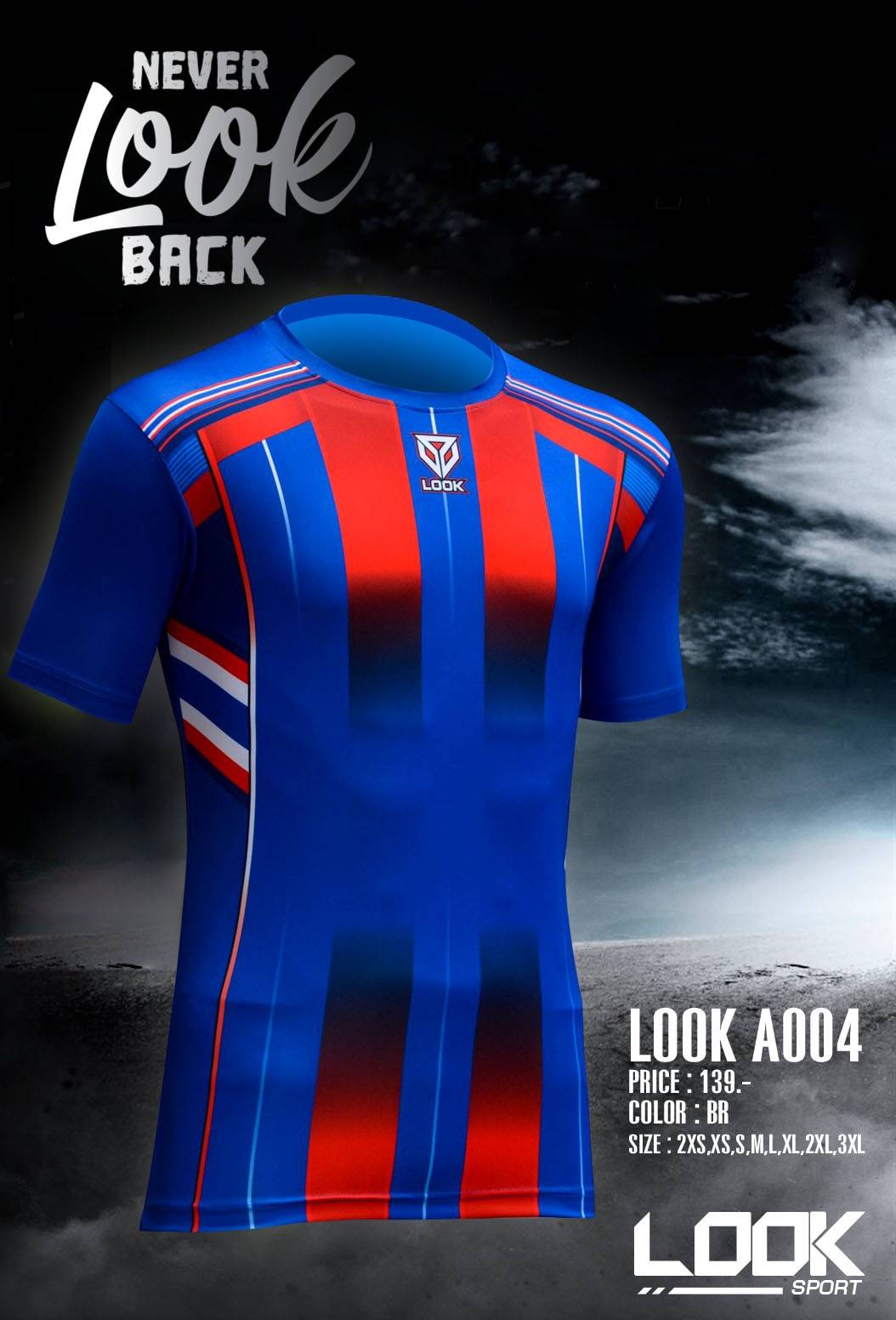 เสื้อกีฬา LOOKA004 สีน้ำเงิน New Collection 2020 รูปที่ 1