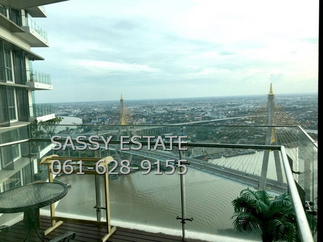 For rent Pano Rama3 2bed 2bath 40++fl. Nice Bhumipol bridge and River view รูปที่ 1