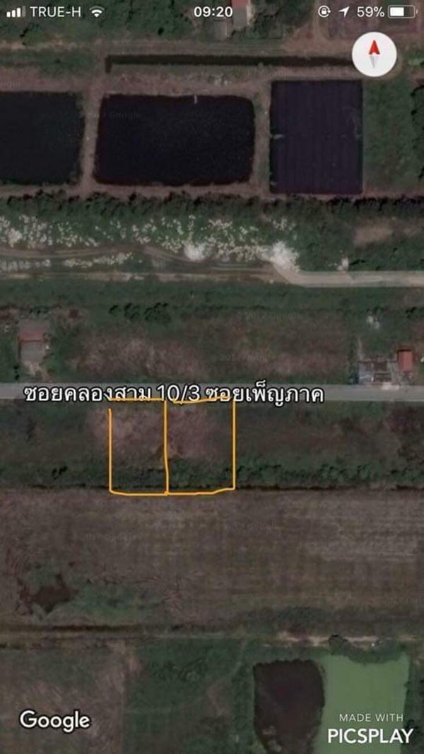 ขายที่ดินคลองสาม อ.คลองหลวง จ.ปทุมธานี 192 ตรว. ถนนเรียบคลองสาม ซอย 103 เพ็ญภาค รูปที่ 1