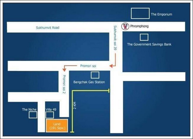 ขาย-เช่า ที่ดิน สุขุมวิท ซอย39 เนื้อที่ 191 ตารางวา รูปที่ 1