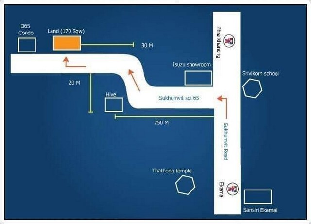 ขายเซ้งที่ดินระยะยาว สุขุมวิท ซอย 65 เนื้อที่ 170 ตารางวา รูปที่ 1
