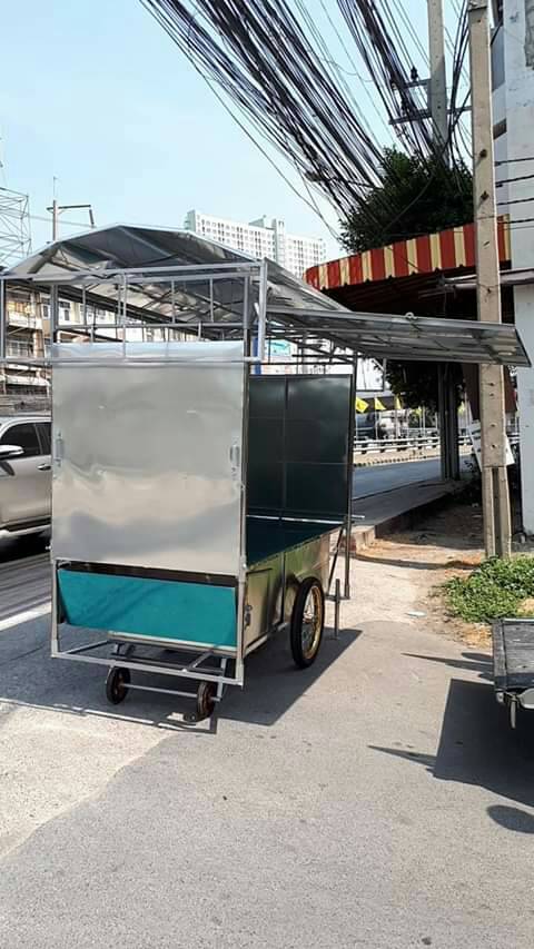 รถเข็นขายอาหาร80x160มีหลังคามีโครงป้าย3ด้านมีฝาปิด4ด้าน ราคา14000บาท  รูปที่ 2