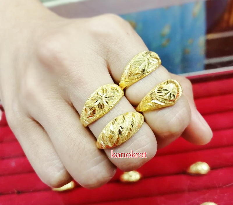 แหวนทองคำแท้ 96.5% แหวนทองน้ำหนักครึ่งสลึง จากร้านทองกนกรัตน์ จันทบุรี รูปที่ 1