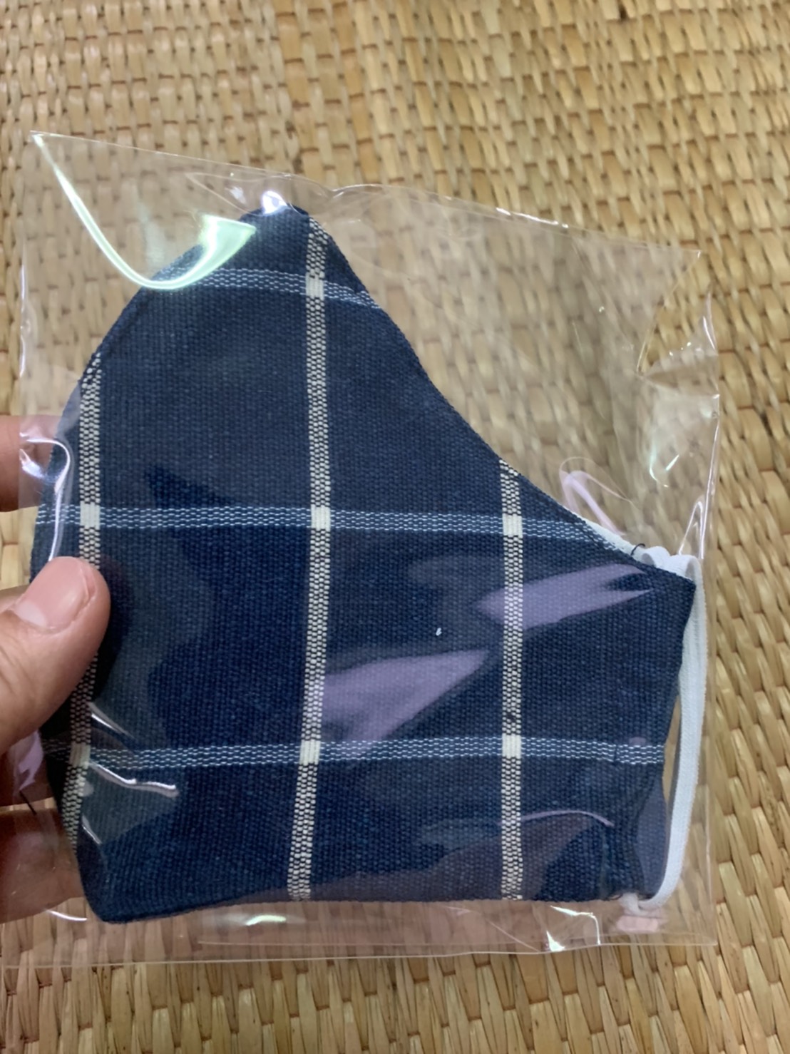 ลายเข้ามาใหม่ หน้ากากผ้าครามทอจากผ้าฝ้าย รูปที่ 3