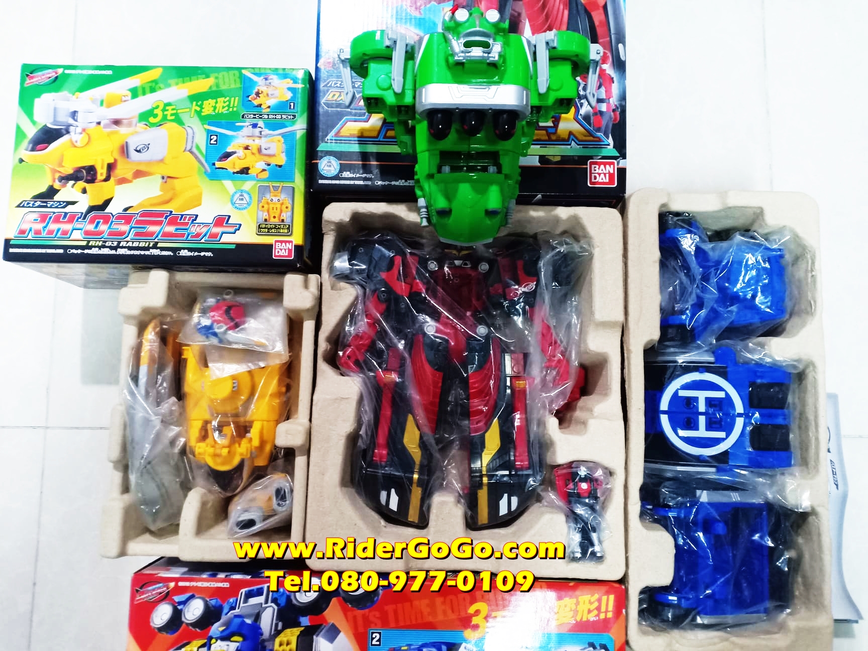 หุ่นยนต์ขบวนการโกบัสเตอร์ GoBuster (DX GoBusterOh และ GobusterKeroOh) โกบัสเตอร์โอ โกบัสเตอร์เคโระโอ สภาพสวยใหม่ของแท้Bandai จากประเทศญี่ปุ่น รูปที่ 2